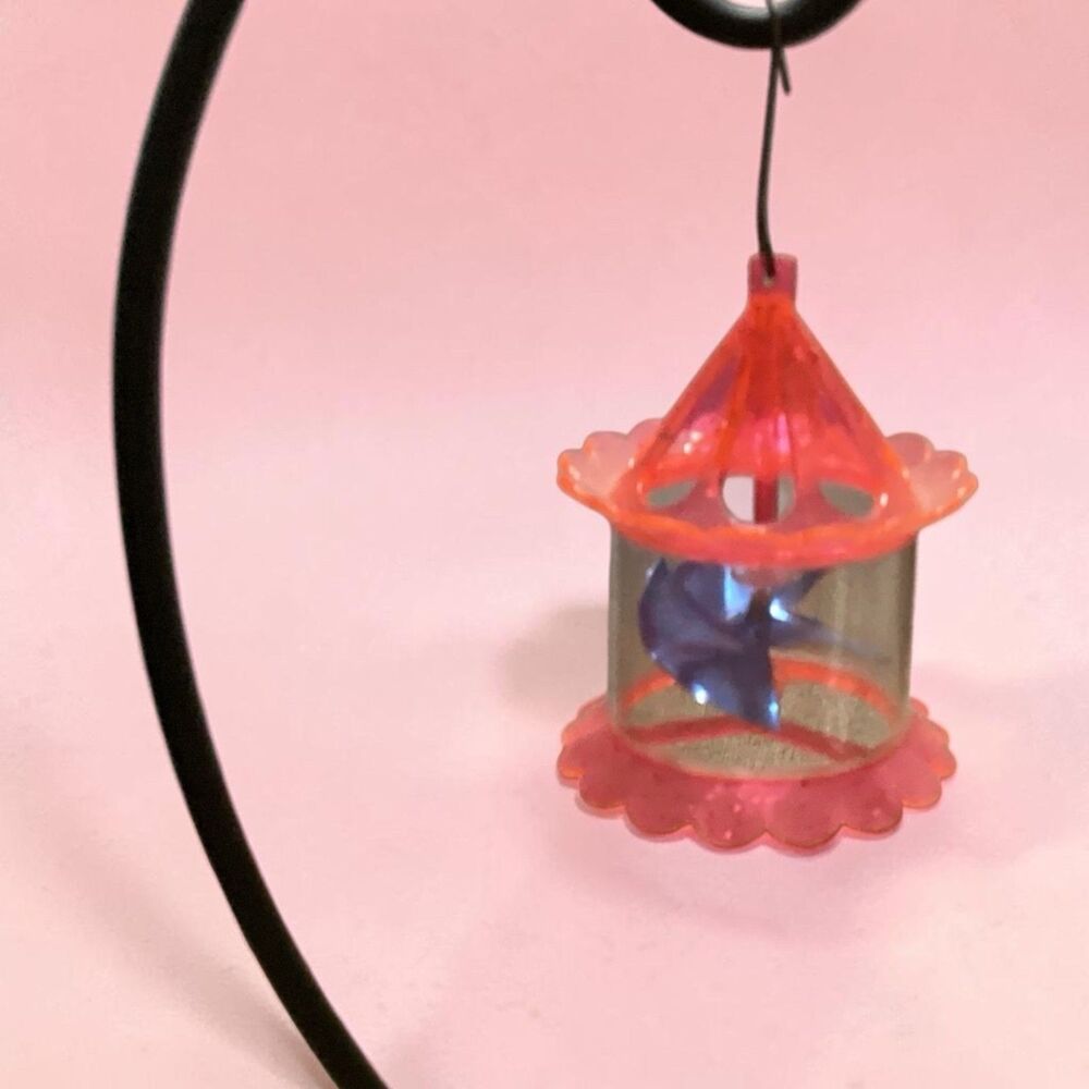 Vintage Christmas MCM Spinning Twinkle Birdcage Ornament 1950's